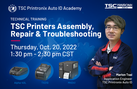 Join Oct 20 Webinar on TSC Products Assembly, Disassembly, Repair & Troubleshooting